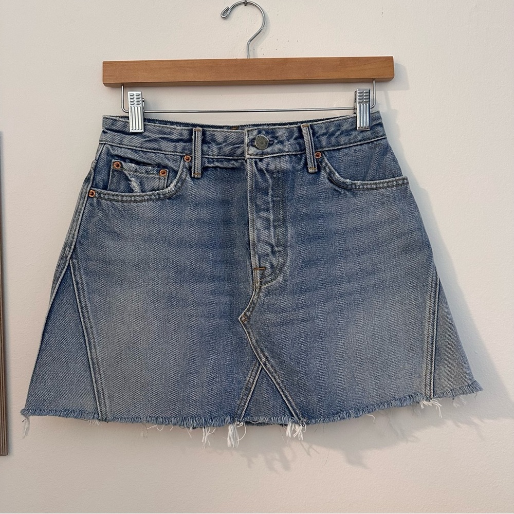 NWT‎ GRLFRND The Eva denim skirt A line Car Wash 100% cotton size 26